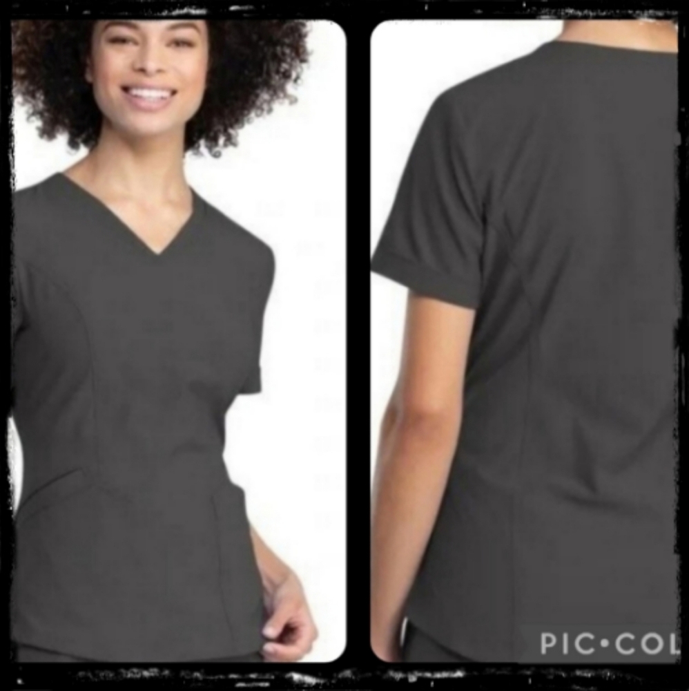 Dickies #DK790-Pewter V-Neck Scrub Top